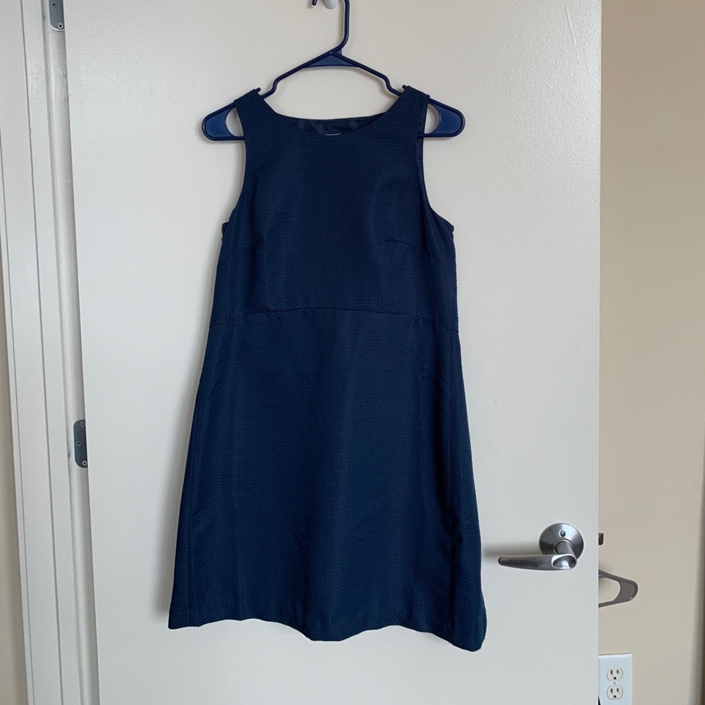 J. Crew navy sleeveless dress with keyhole back